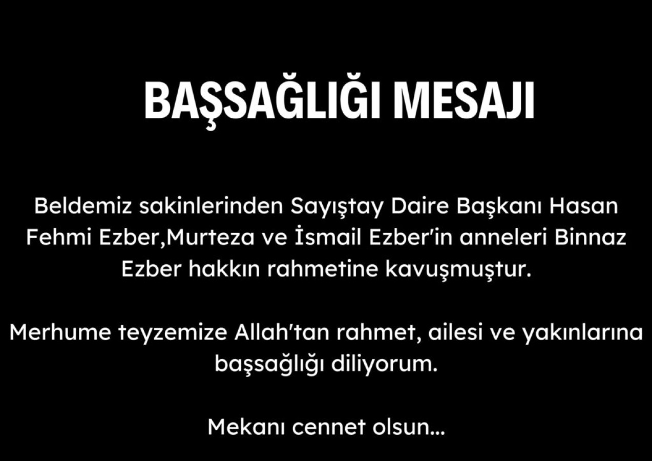 Başsağlığı mesajı